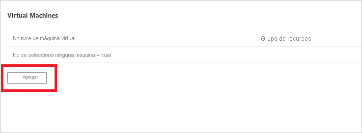 Captura de pantalla que muestra cómo agregar máquinas virtuales.