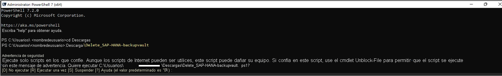 Captura de pantalla que muestra cómo eliminar un almacén mediante Cloud Shell.