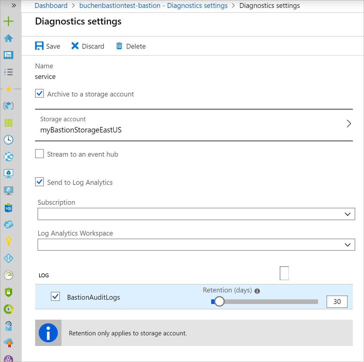 Configuración de ejemplo