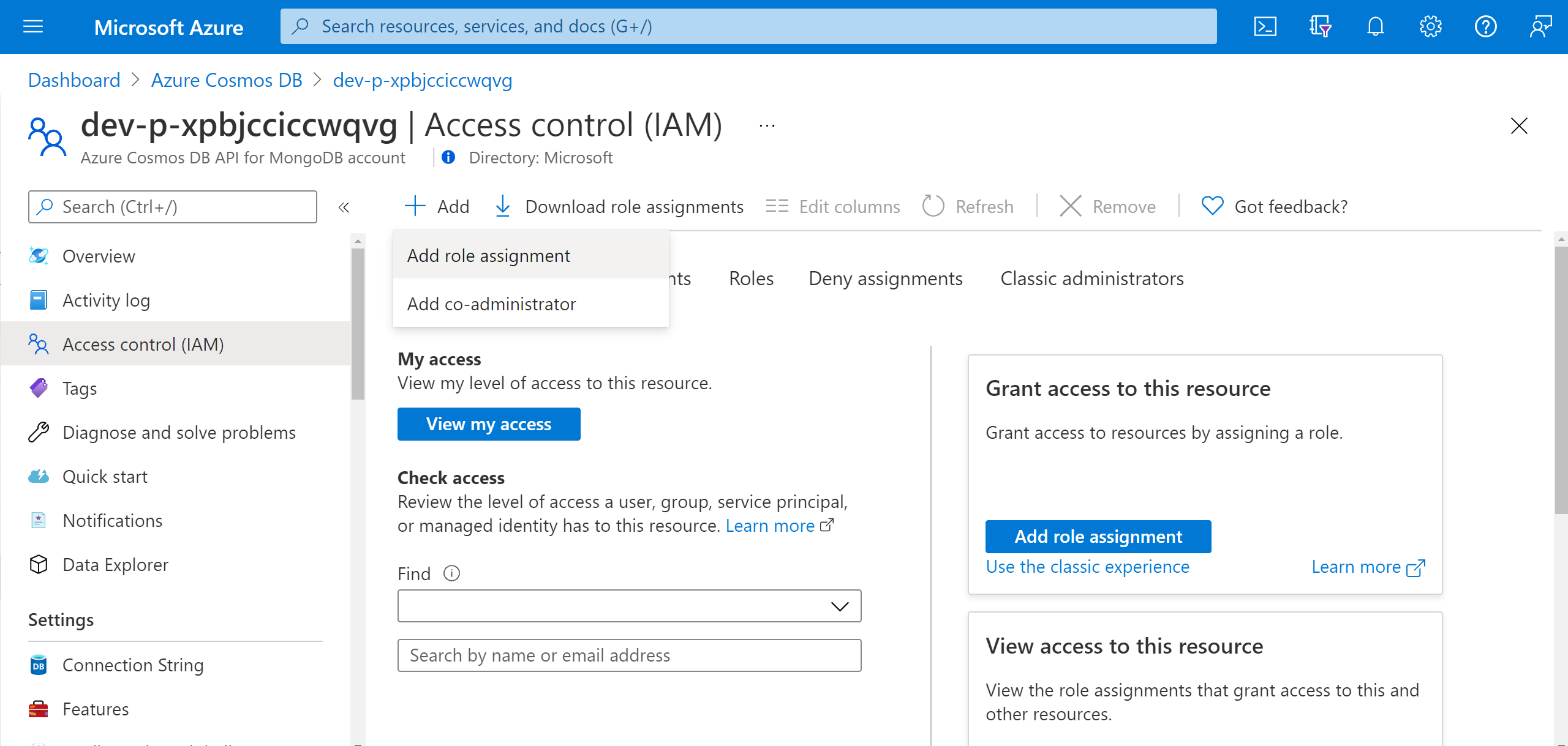 Recorte de pantalla que muestra la información general del control de acceso.