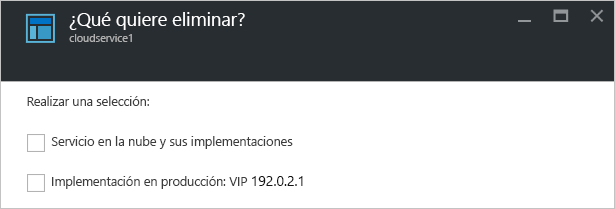 Eliminar de Cloud Services