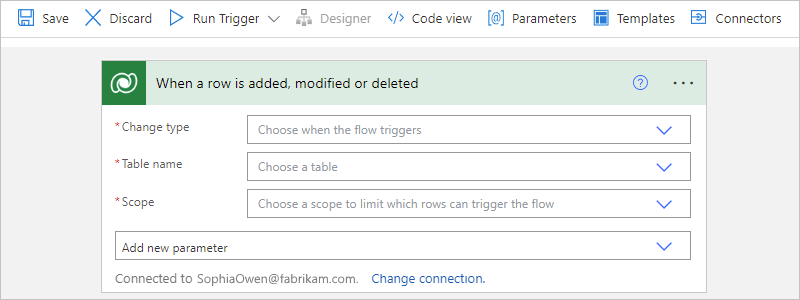 Screenshot shows Consumption workflow designer and example trigger.