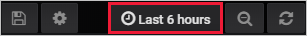 Captura de pantalla del filtro de hora predeterminado de las últimas seis horas.