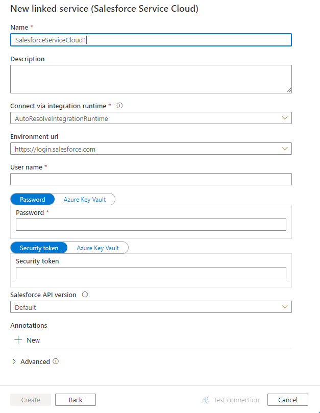 Configuración de un servicio vinculado a Salesforce Service Cloud