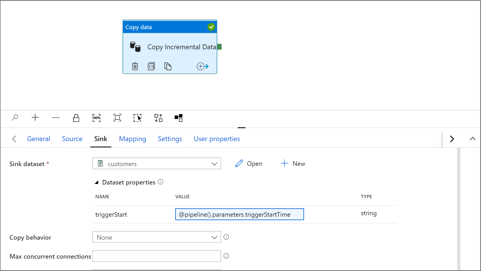 Configuración del conjunto de datos de receptor 4