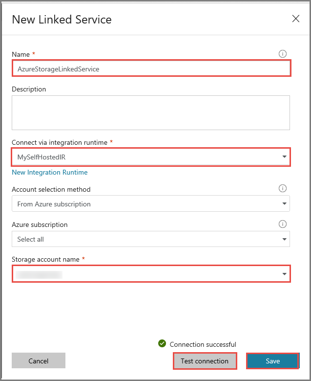 Especificar una cuenta de Azure Blob Storage