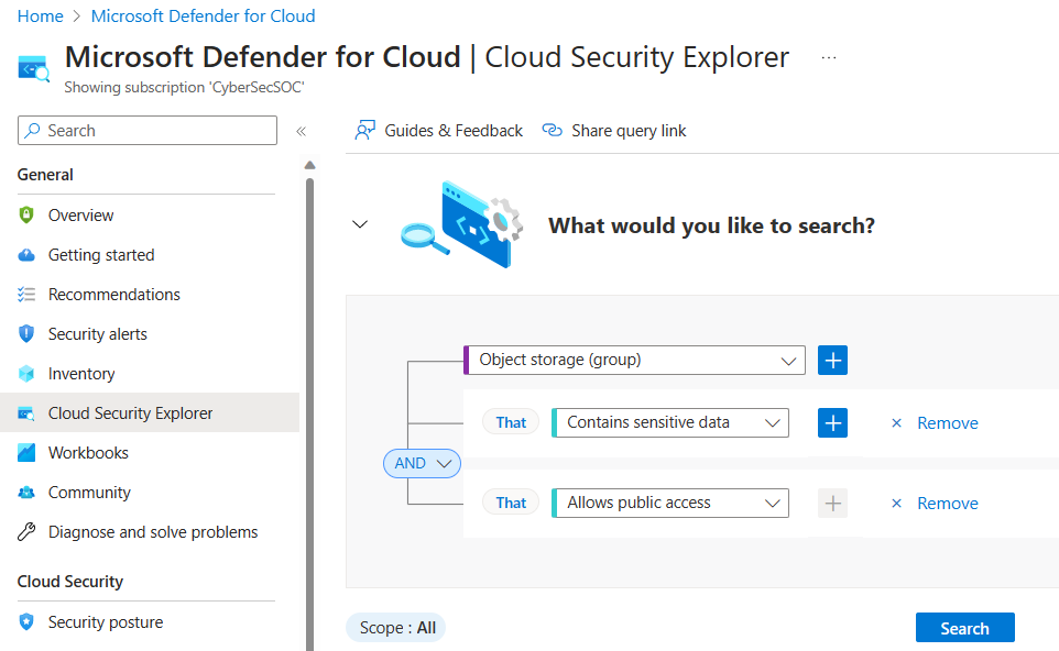 Captura de pantalla que muestra una consulta de datos de Insights.