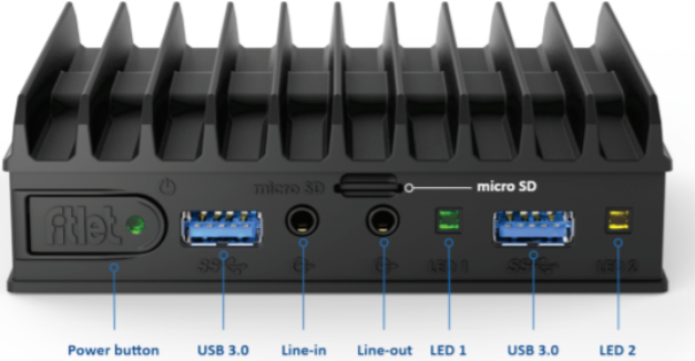 Una foto del panel frontal del YS-FIT2.