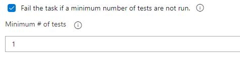 Establezca las tareas de VSTest para que produzcan un error si no se ejecuta un número mínimo de pruebas.