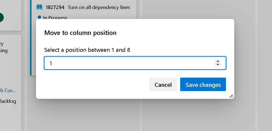 Mover a la posición de columna en el panel Kanban