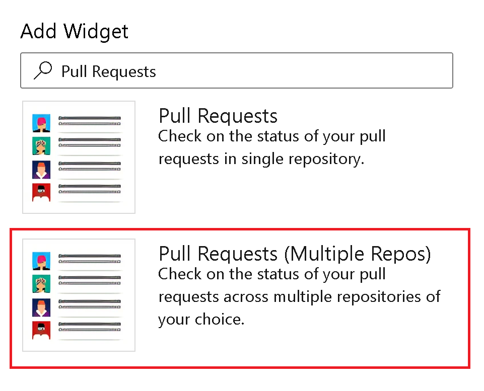 Widget de varios repositorios a disponibilidad general