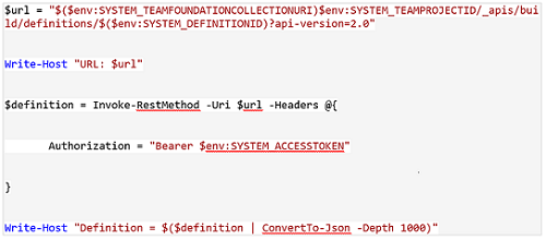 Script de ejemplo con el token OAuth que se pasó