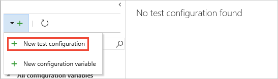 Adición de una nueva configuración de prueba