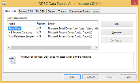 Administrador de orígenes de datos ODBC.