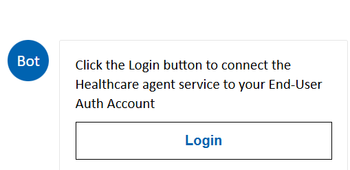 A screenshot of the bot asking for the end-user to login