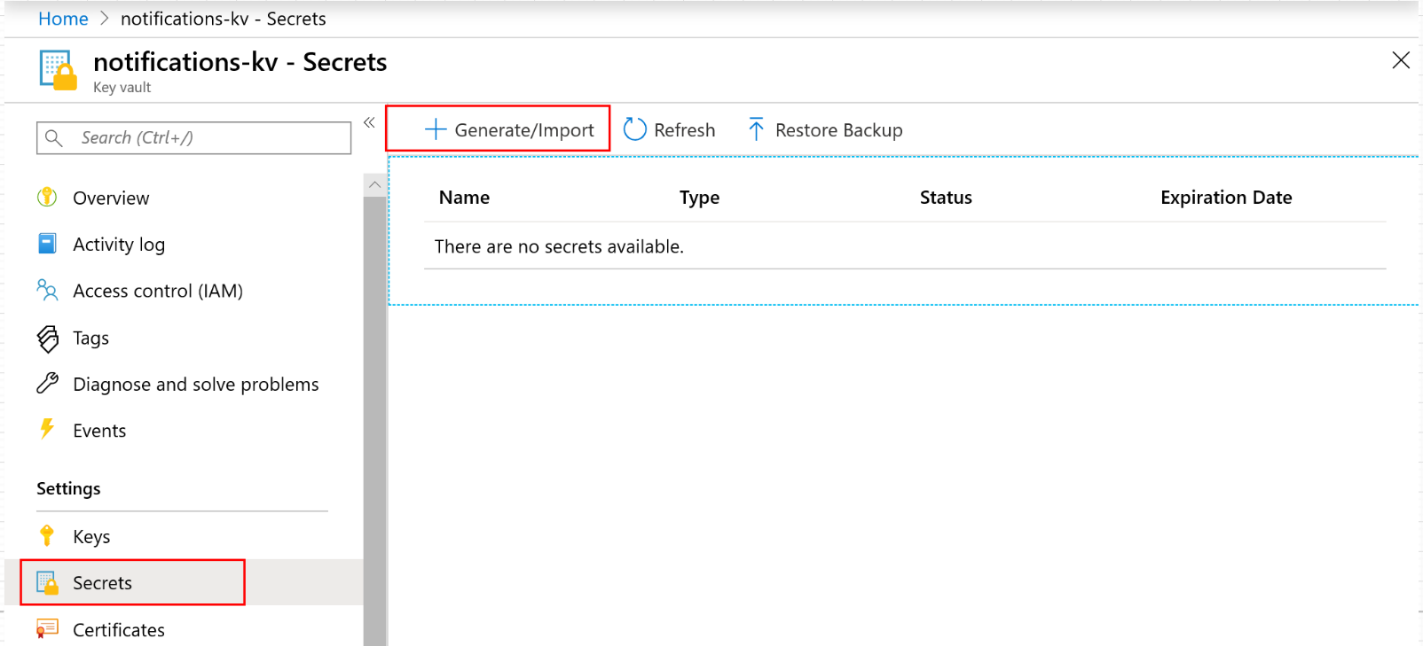 Configuración de prueba de la suscripción a Event Grid