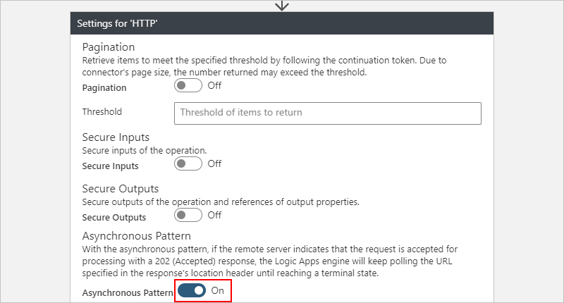 Desactivación de la configuración 