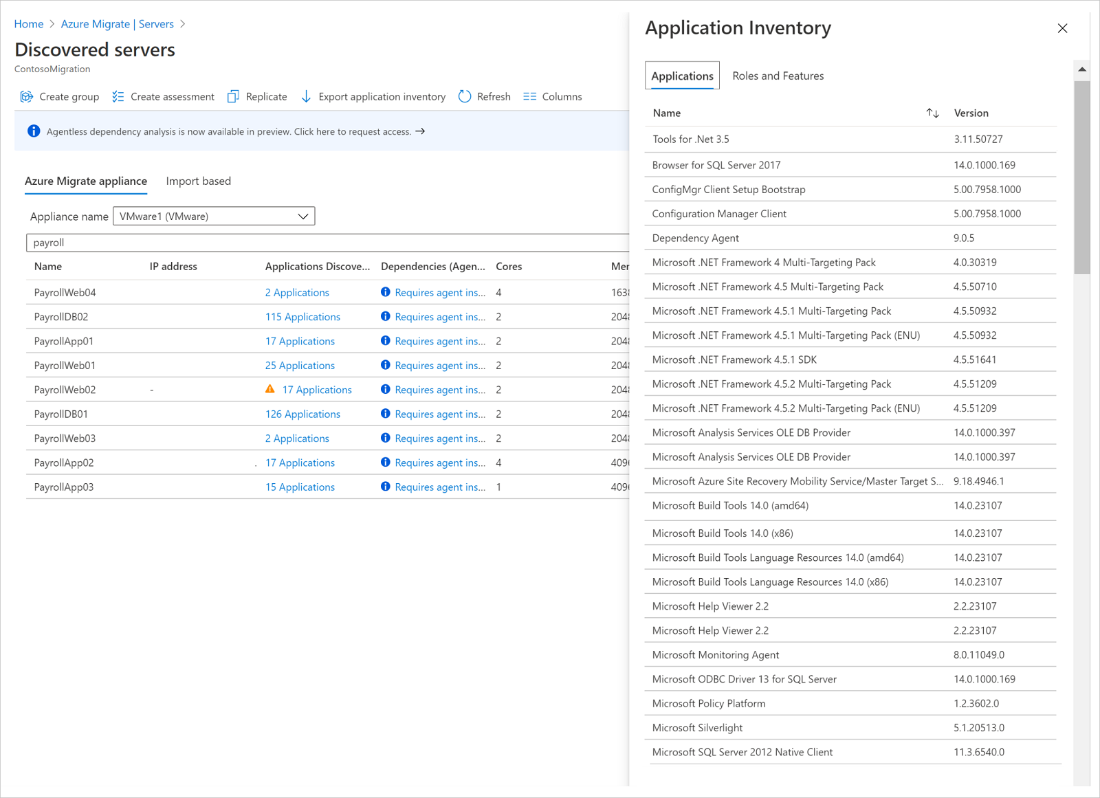 Inventario de aplicaciones en el portal