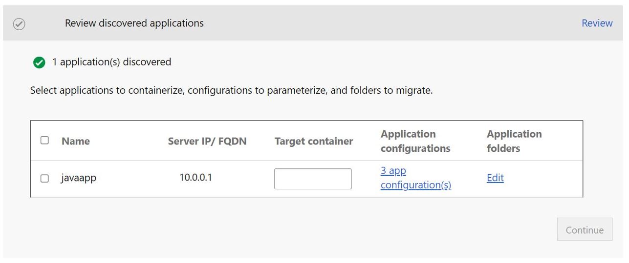 Captura de pantalla de la aplicación web de Java detectada.