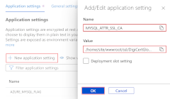 Captura de pantalla en la que se muestra cómo crear una configuración de aplicación