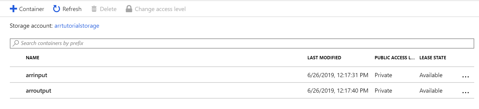 Configuración de almacenamiento de blobs