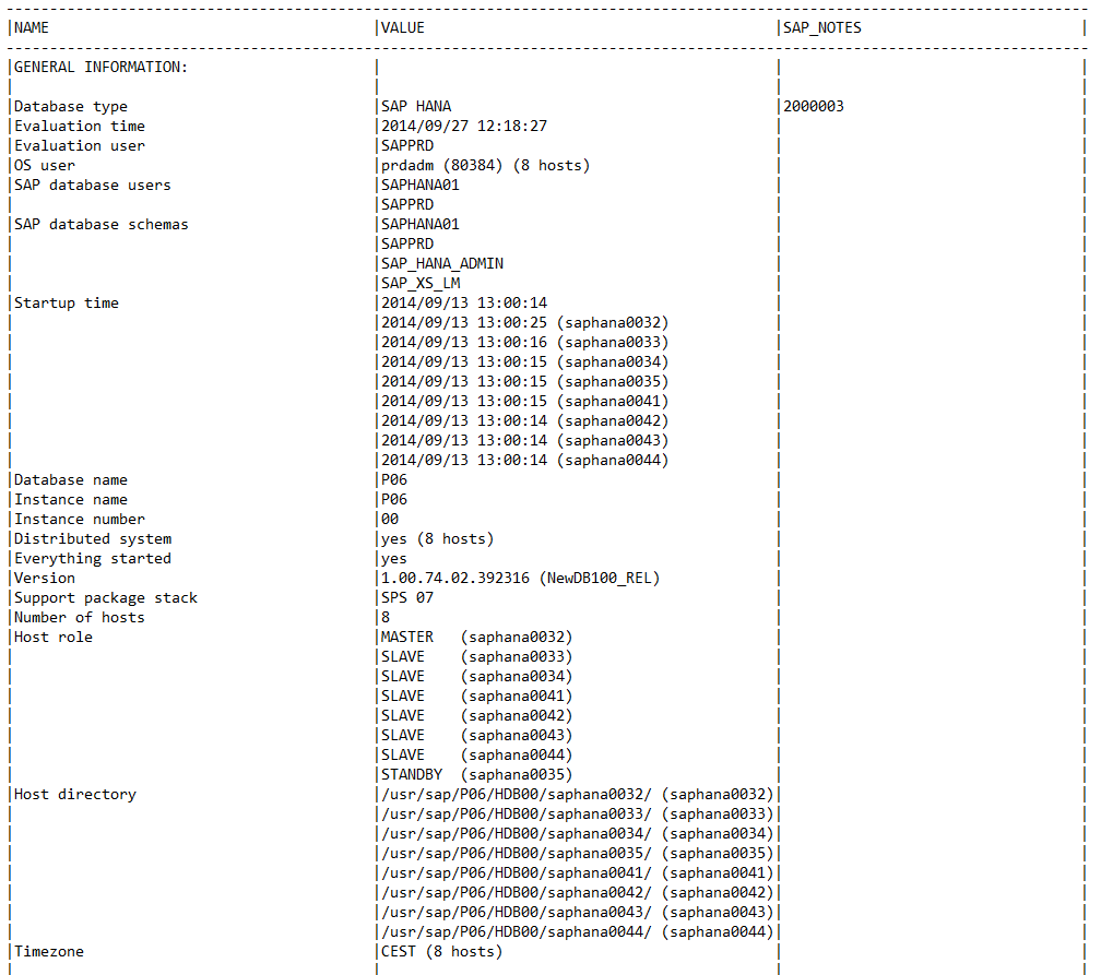 HANA_Configuration_Overview_Rev110+ para obtener información general sobre la instancia de SAP HANA