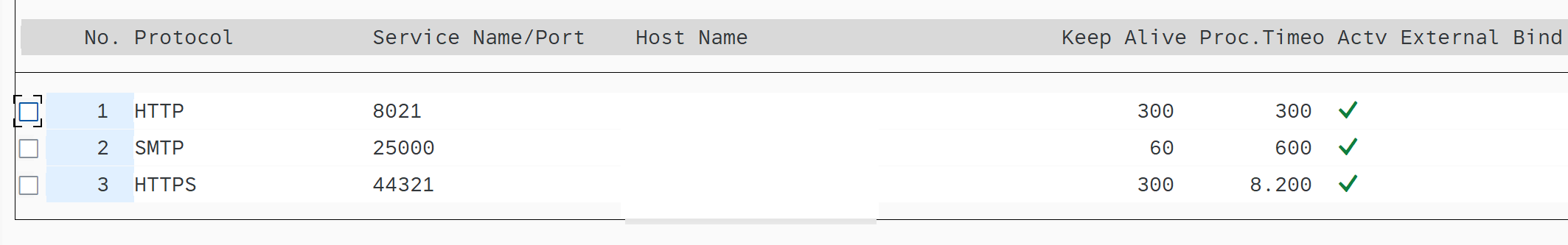 Captura de pantalla de la configuración de ICM.