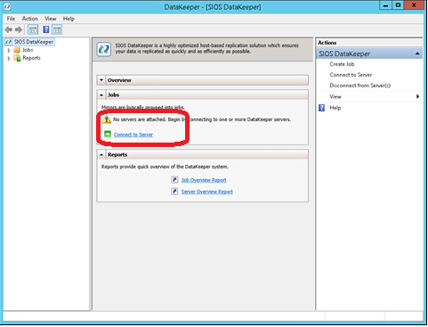 Figura 36: Herramienta de configuración y administración de SIOS DataKeeper