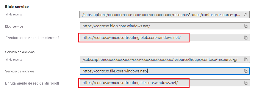 Opción de enrutamiento de red de Microsoft para puntos de conexión específicos de la ruta