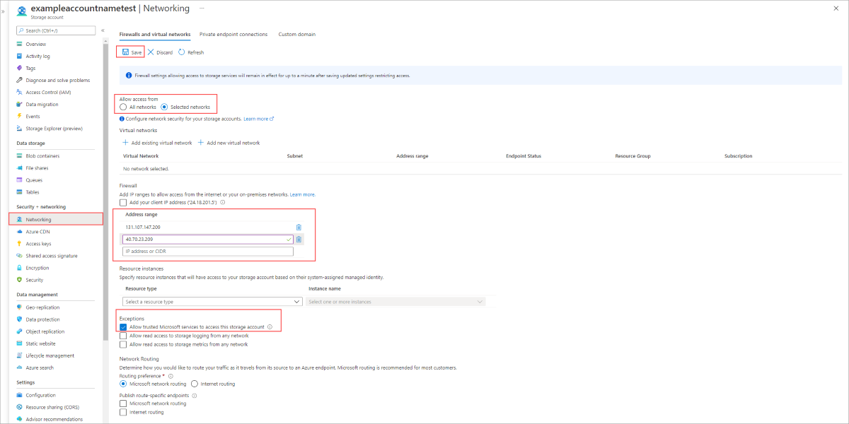 Configuración de los ajustes del firewall y de la red virtual para trabajar con Azure File Sync