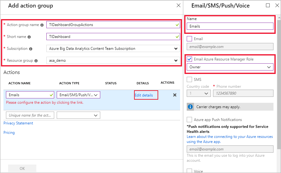 Configuración de una alerta para un trabajo Azure Stream Analytics