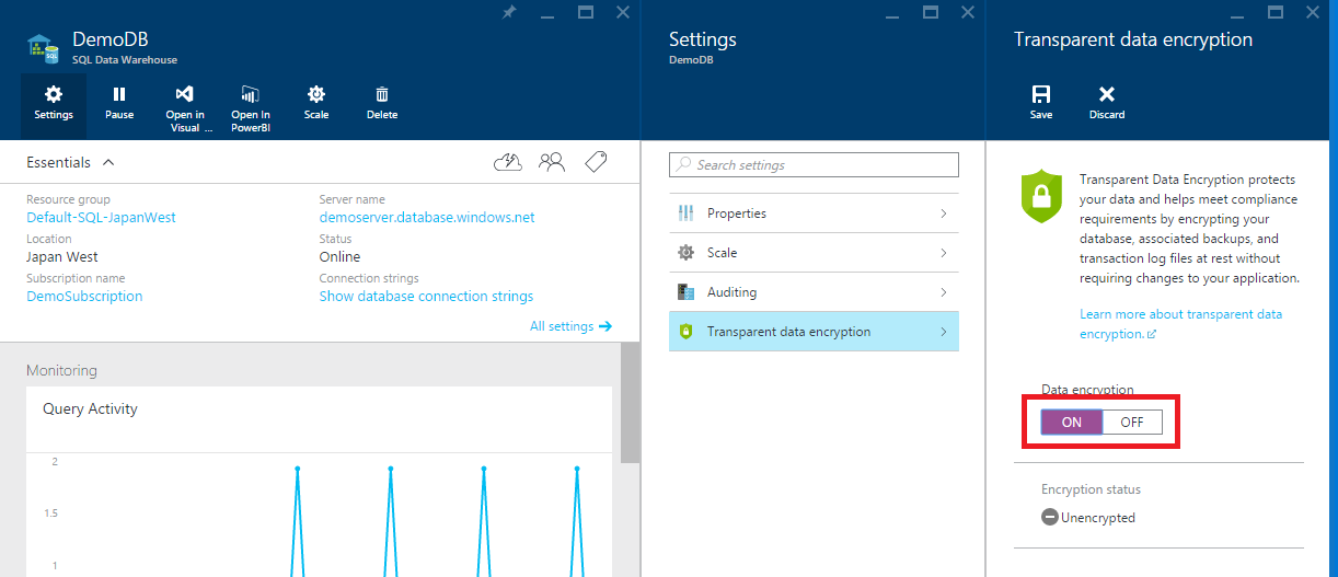 configuración del portal: activado