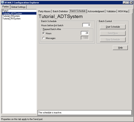 Imagen que muestra la pestaña Programación por lotes.