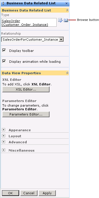 Lista relacionada con datos profesionales