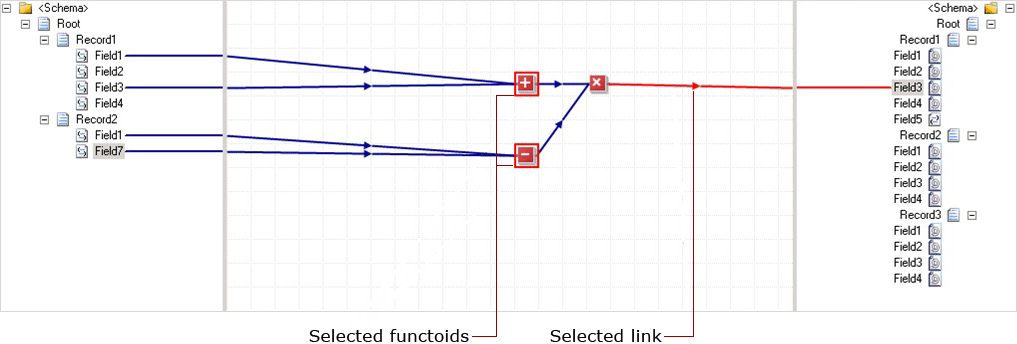 Selección masiva de functoids y vínculos