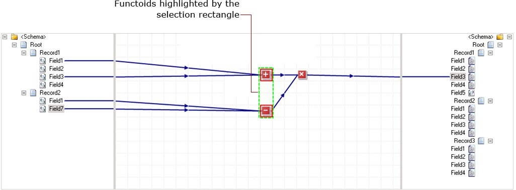 Selección rectángulo de functoids