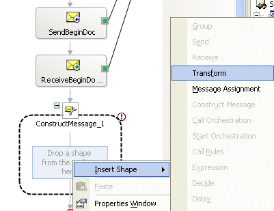 Insertar transformación de forma