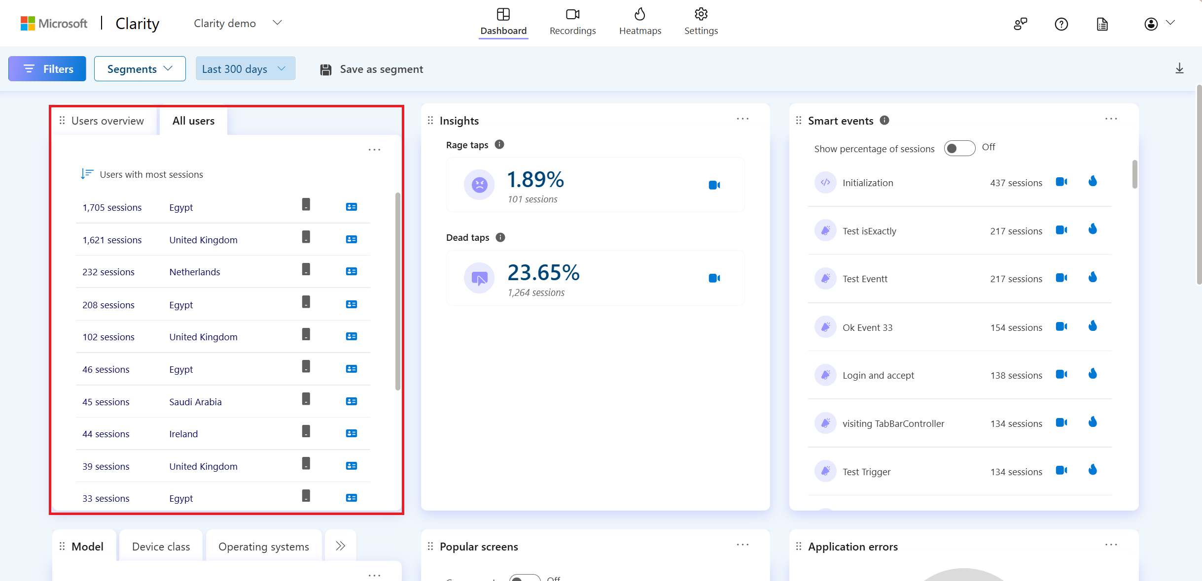 View visitor profile in SDK dashboard.