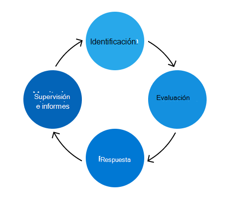 Actividades de proceso de administración de riesgos.