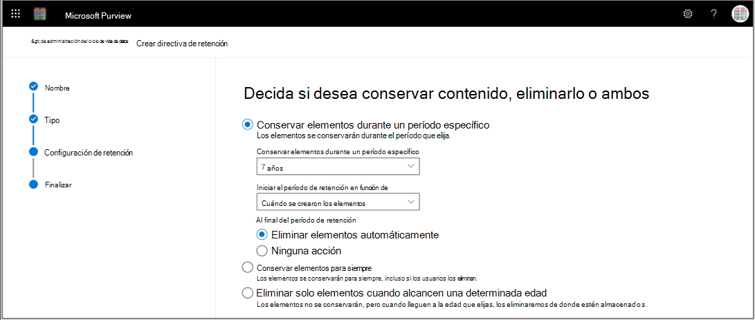 Seguir configurando una directiva de retención para los chats de Teams y las interacciones de Copilot.