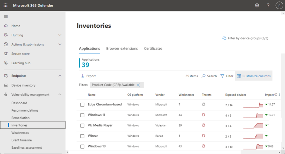 Inventario de software.