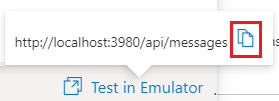 The copy button for the messaging endpoint.