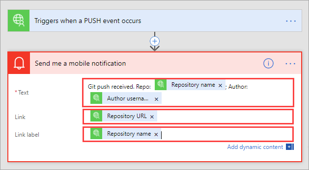 Detalles de la notificación de inserción