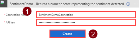 Nombre de conexión y clave de API