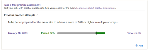 Página de detalles de certificación/examen