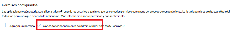 Captura de pantalla de la concesión de permisos de administrador.