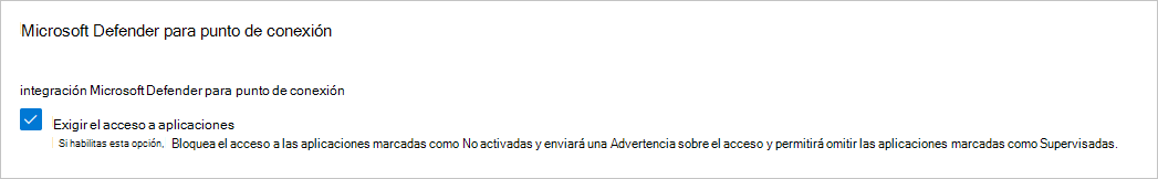 Captura de pantalla que muestra cómo habilitar el bloqueo con Defender para punto de conexión.
