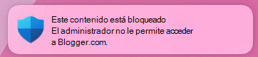 Muestra el contenido de protección de red del usuario final bloqueado notificación del sistema.