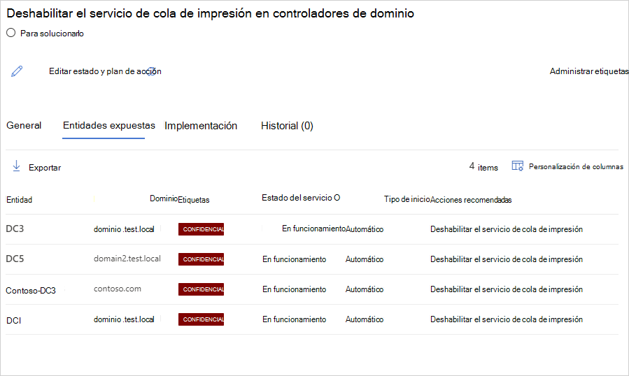 Deshabilite la evaluación de seguridad del servicio de cola de impresión.