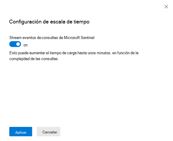 Captura de pantalla de alternancia de la configuración de escala de tiempo del dispositivo de entidad.